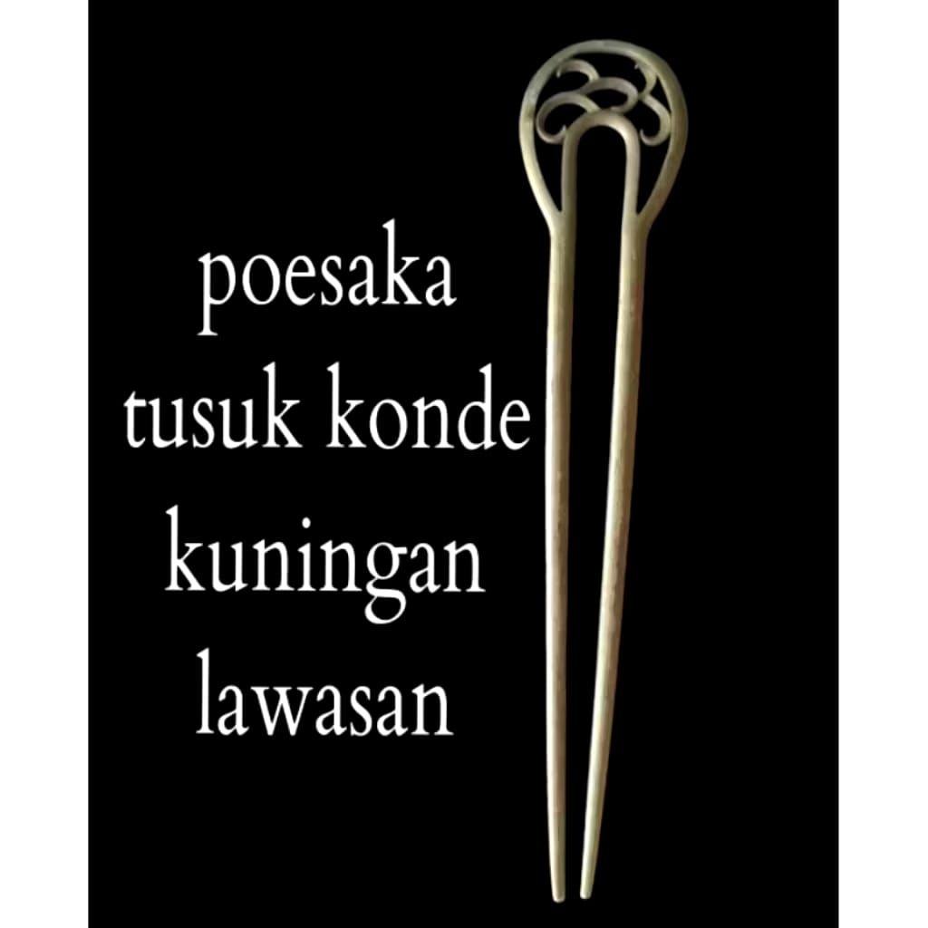 Poesaka tusuk konde kuningan 15.5 cm