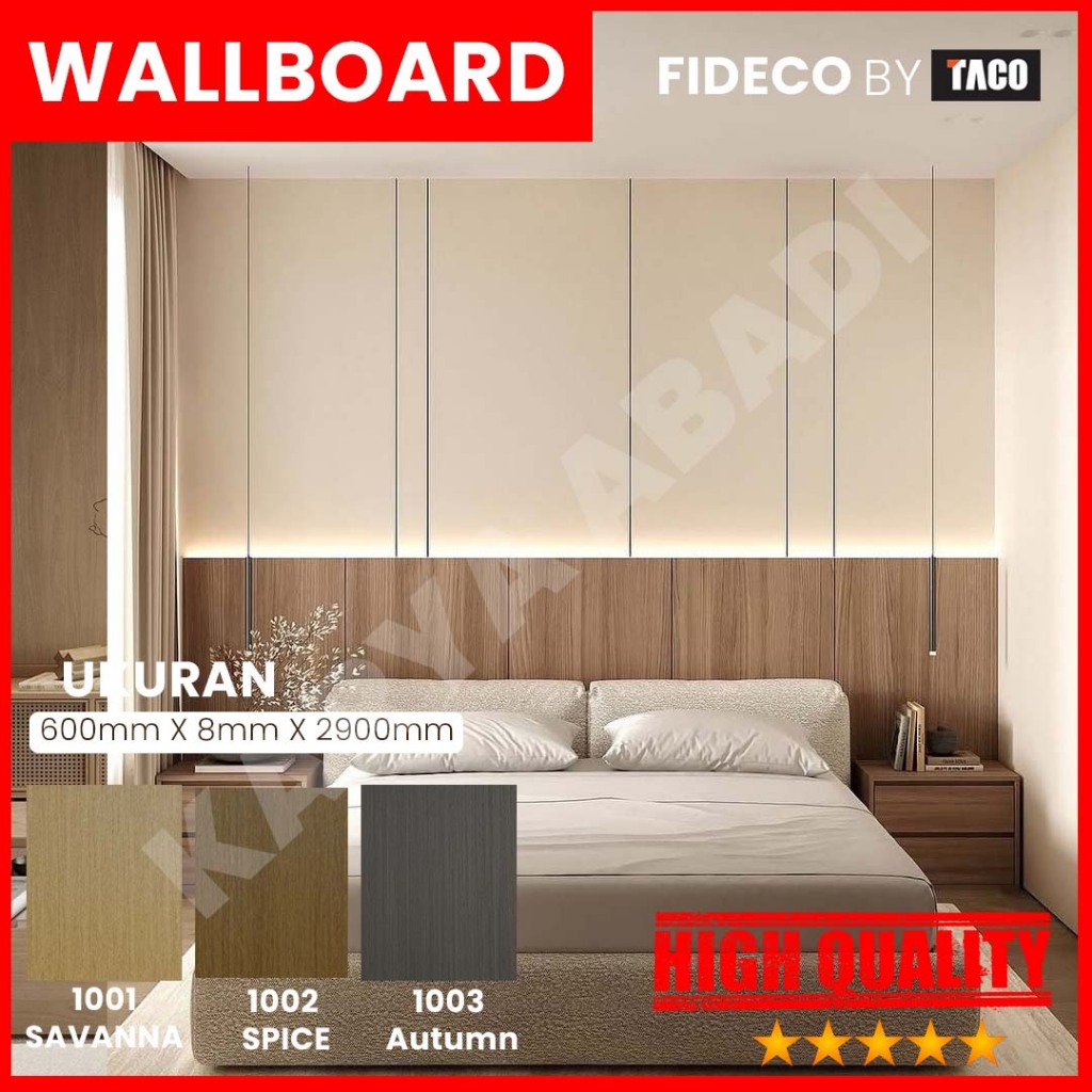WALLBOARD FIDECO - TACO - Wallpanel Flat WPC/ Wall Panel Polos PVC/ Wallboard