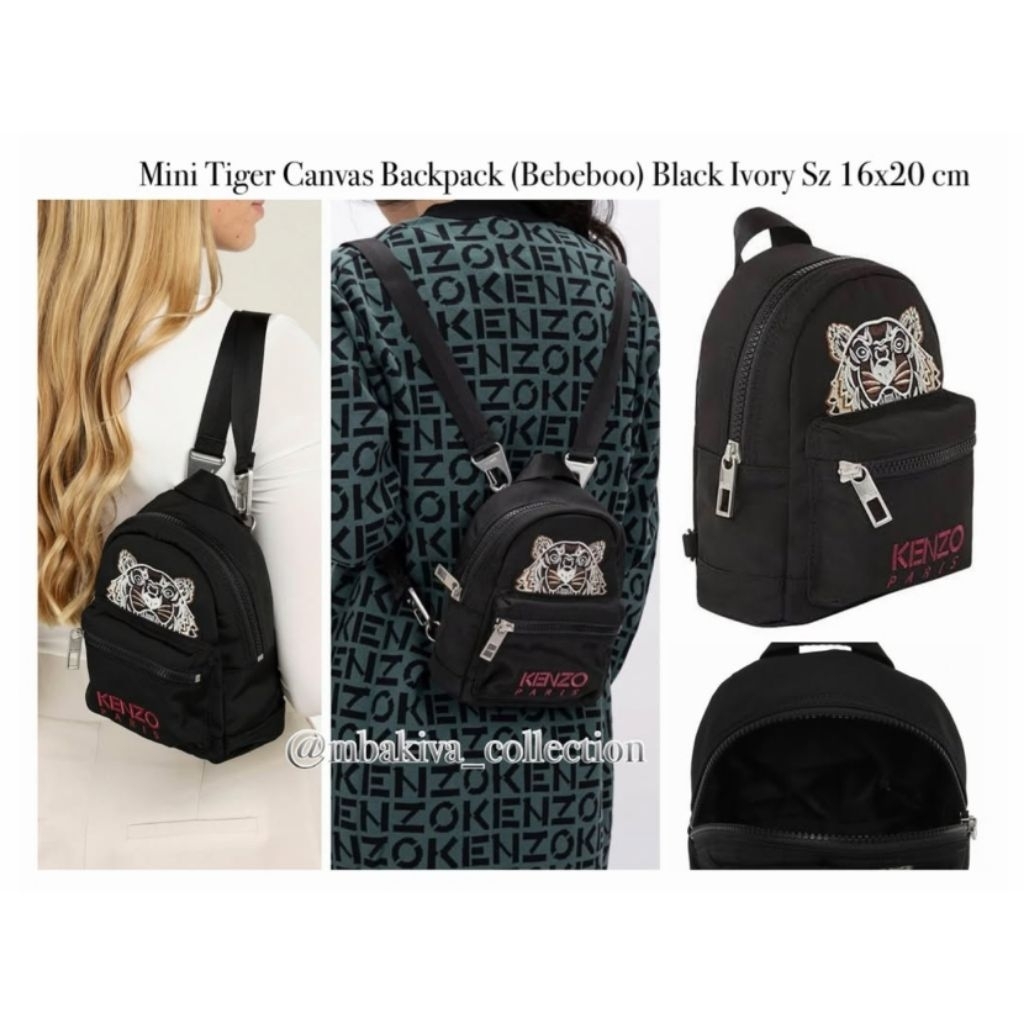 KNZ Mini Canvas Backpack (Bebeboo) Black Ivory