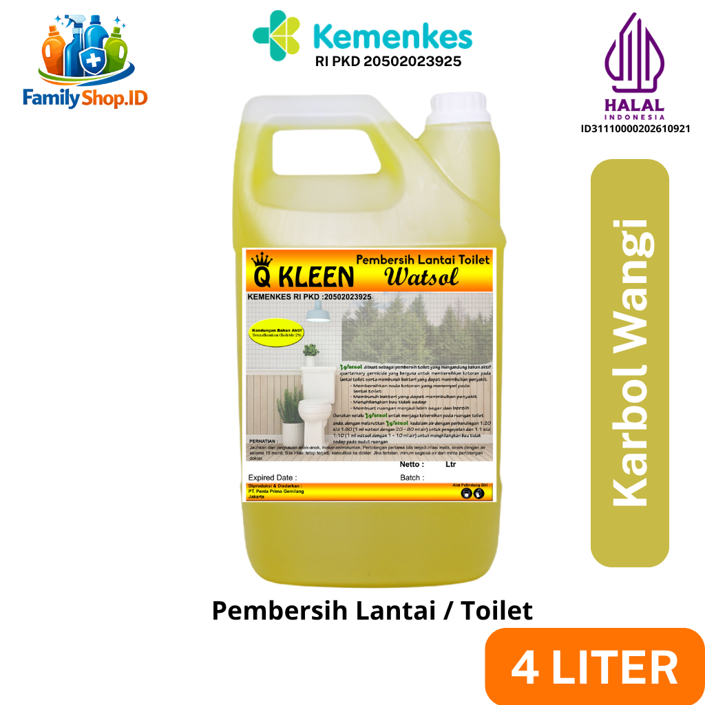 Q KLEEN Pembersih Lantai Karbol Wangi 4 Liter Antibacterial