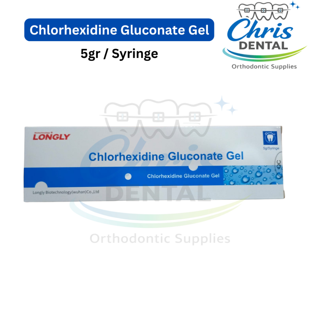 Chlorhexidine Gluconate Gel 5g / Syringe + Tips Longly | Gel CHX Irigasi Saluran Akar Antibakteri PS