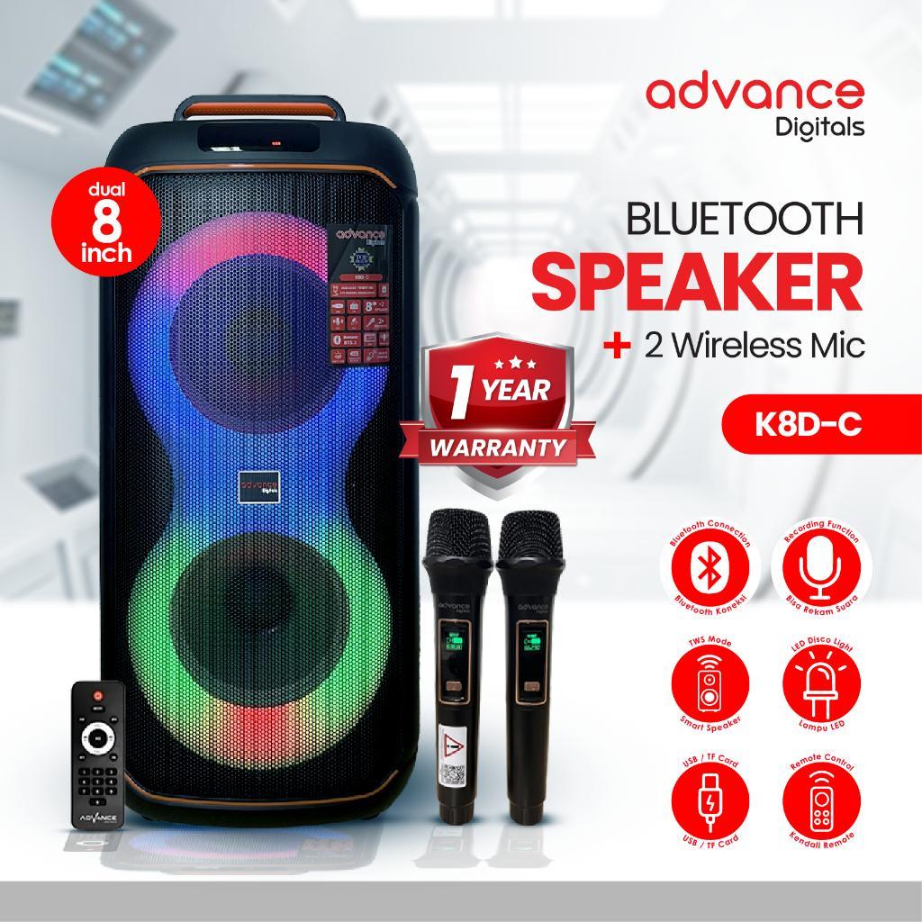 Advance K8D-C Speaker Portable 8 Inch Bass Extra