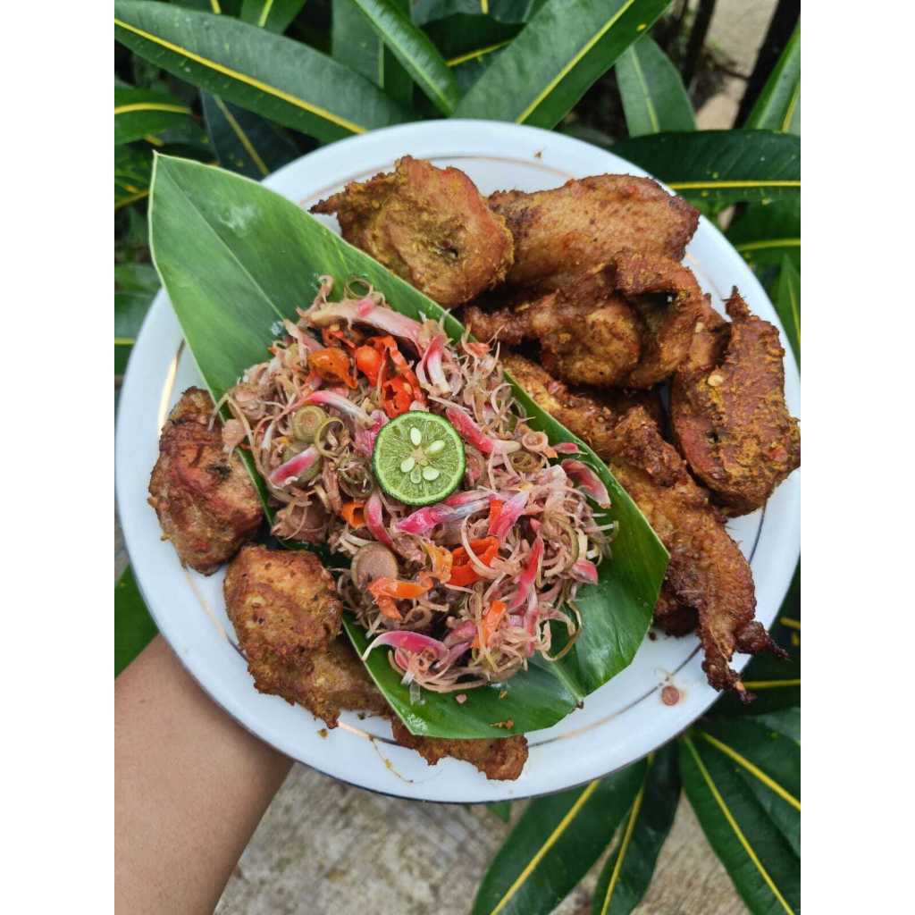 FROZEN Dendeng Babi Asap sambal kecombrang/kemasan 500 gr/daging babi/sambel bongkot/oleh oleh/khas 