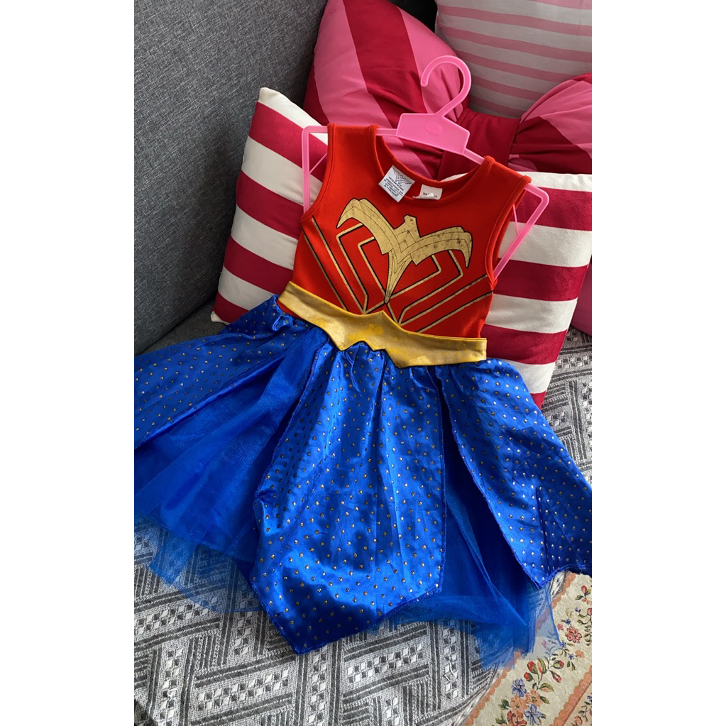 preloved dress tutu karakter superhero wonderwomen 2-3t not naluri the little ones