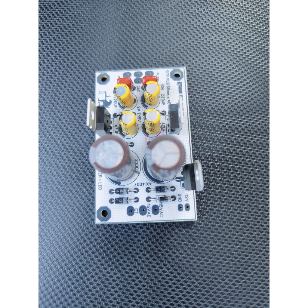 PSU simetris 15vdc dan 12vdc untuk Kit mixer // tone control rakitan