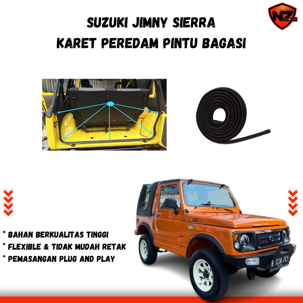 Karet Peredam Bagasi Jimny Sierra | Karet Pintu Belakang Suzuki Jimny Sierra Presisi