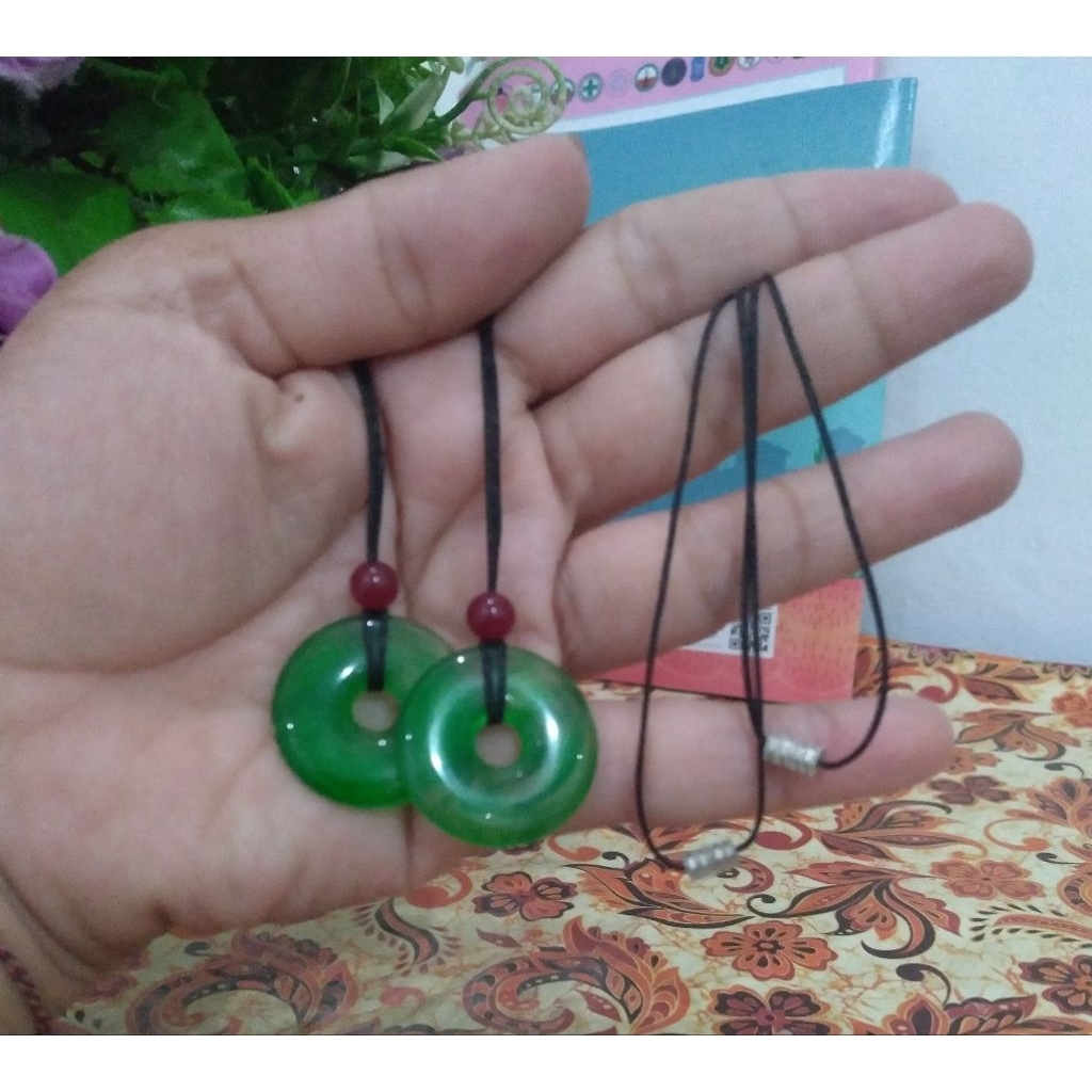 kalung tali bandul giok/1pcs