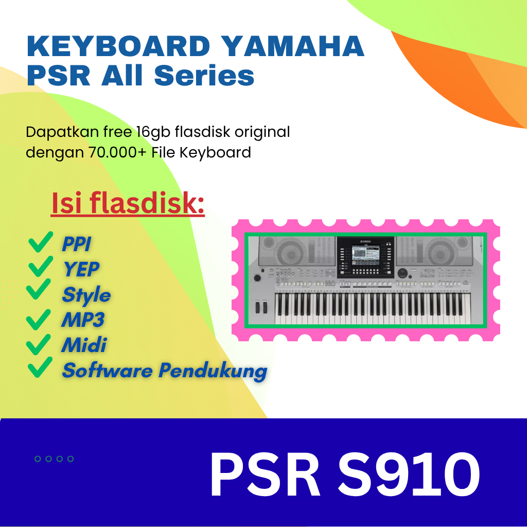 YAMAHA PSR S910 PAKET LENGKAP STYLE SAMPLING MIDI MP3 ISI SEMUA GENRE LAGU DANGDUT, KERONCONG, POP, 