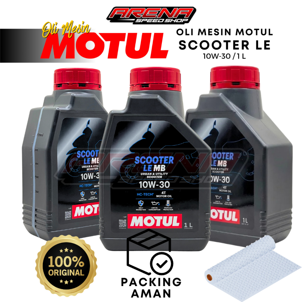 MOTUL Scooter LE 10W-30 1L - Oli Mesin Matic Vario ADV PCX 125 150 160 10W 30 1 Liter original
