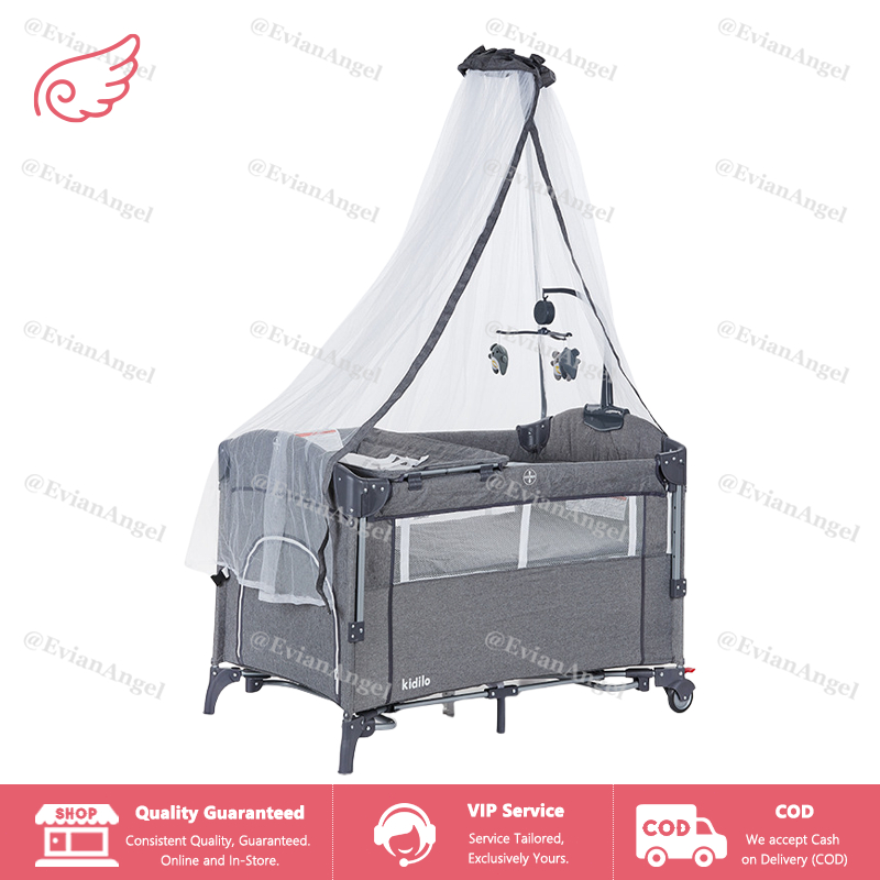 EVIANANGEL Box Bayi Tempat Tidur Bayi Portabel Travel Cot Bassinet Lipat Tempat Tidur Cosleeper Boks