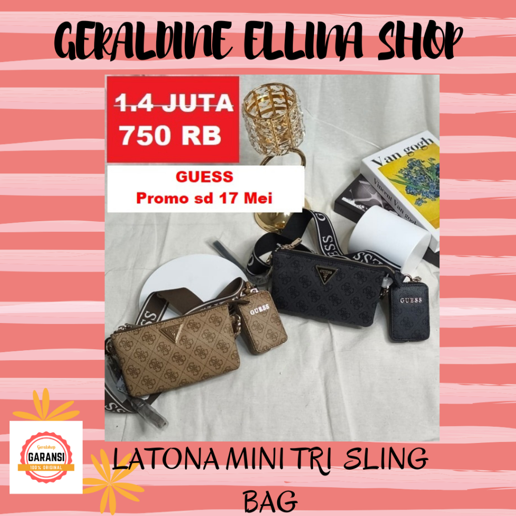 Tas Guess wanita sale sling bag seri LATONA MINI TRI