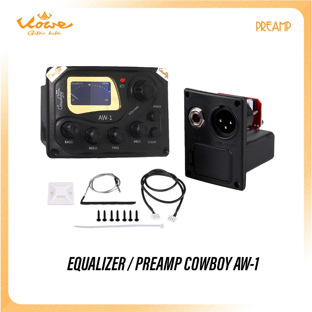 Preamp Equalizer Gitar Akustik Elektrik Cowboy AW-1