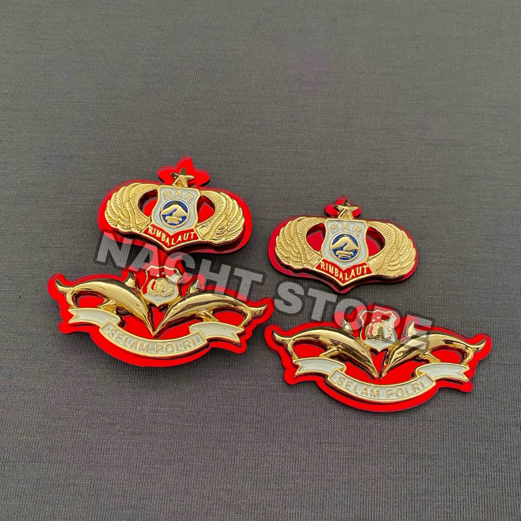 PIN SELAM POLRI / WING SAR POLRI / BREVET SELAM POLRI / BREVET SAR RIMBA LAUT / BREVET SAR RIMBA LAU