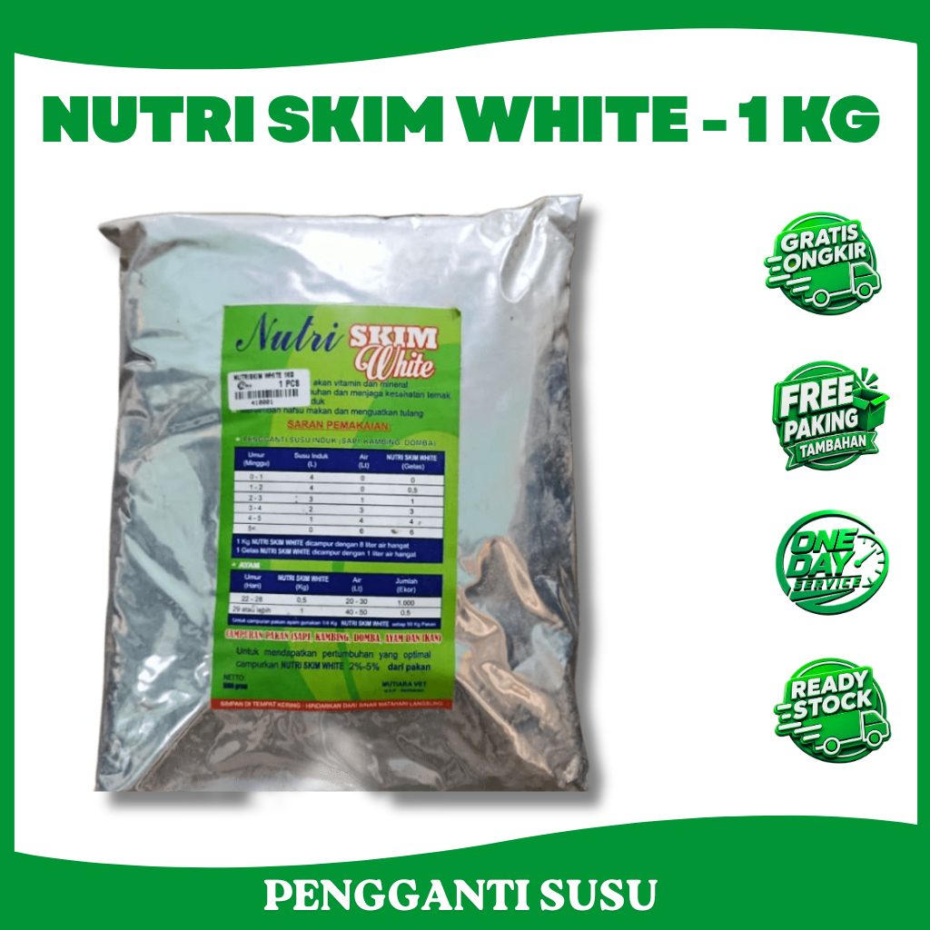 Nutri Skim White Susu Pengganti Induk Untuk Ternak Seperti Sapi, Kambing, Domba, Kucing, Atau Anjing