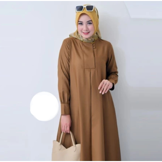 Seragam pns khaki wanita bahan toyobo terbaru/gamis PNS khaki kode R 011/baju kerja pemda pdh guru