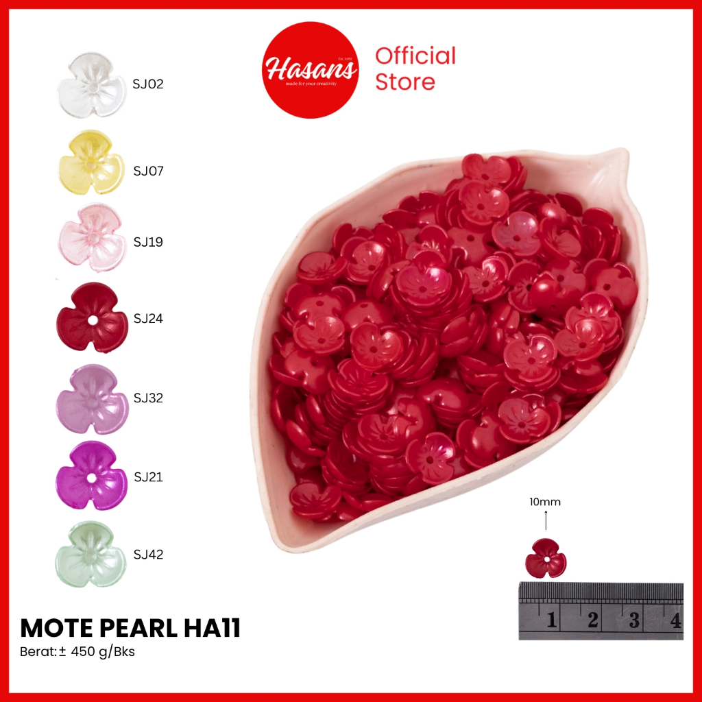 Hasans / Mote Pearl / Mote Bunga / Manik Bunga / Manik Pearl Kelopak Bunga / Manik Bentuk Bentuk Bun