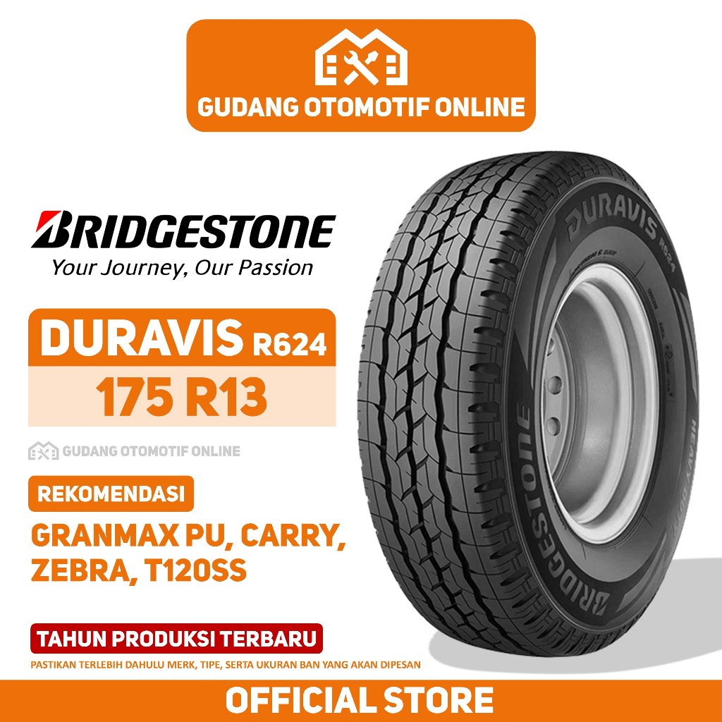 Ban Bridgestone Duravis R624 175 R13 Ban Mobil Granmax Grandmax Carry Zebra T120SS