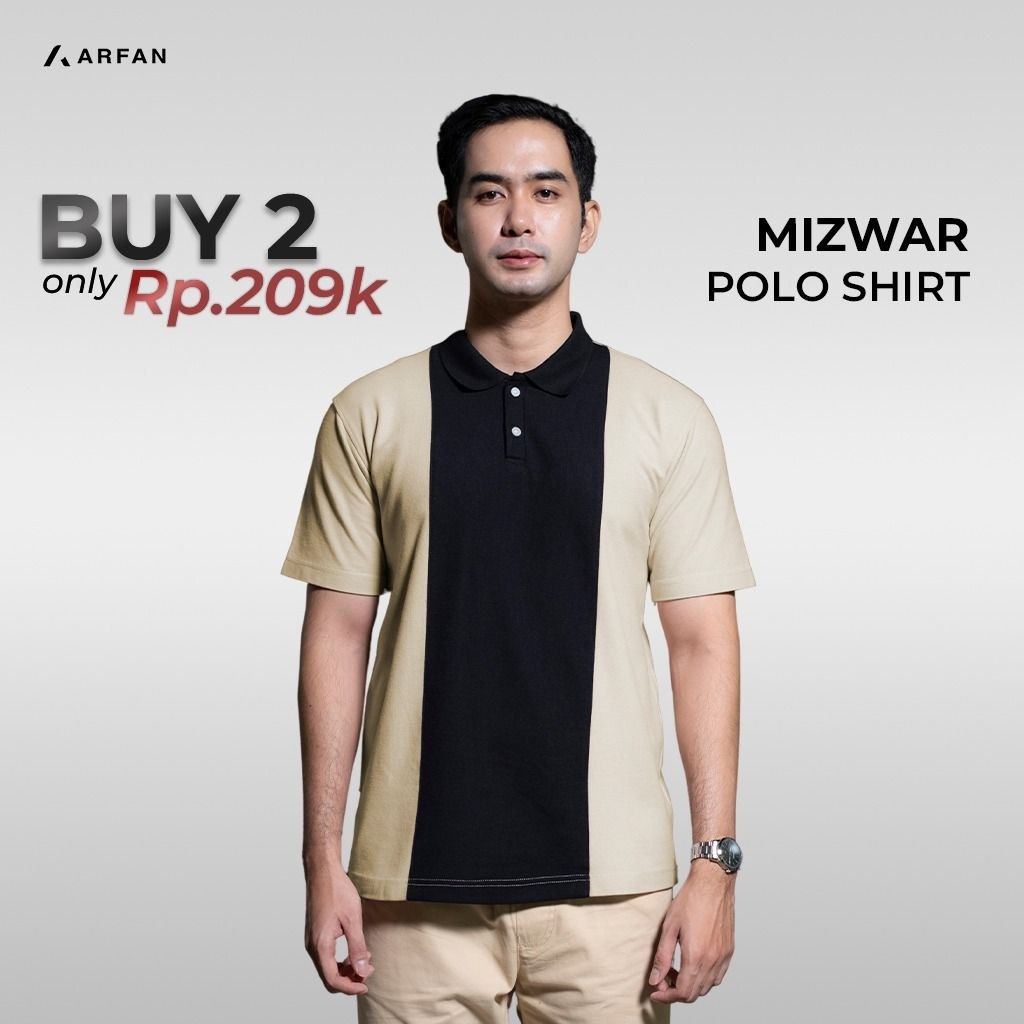 Kaos Polo Pria Pique Basic Kombinasi Mizwar Arfan