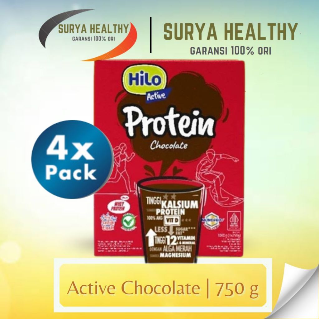(4 BOX) HiLo ACTIVE CHOCOLATE 1000 GRAM & HiLo ACTIVE CHOCOLATE 750 GRAM - SUSU TINGGI KALSIUM