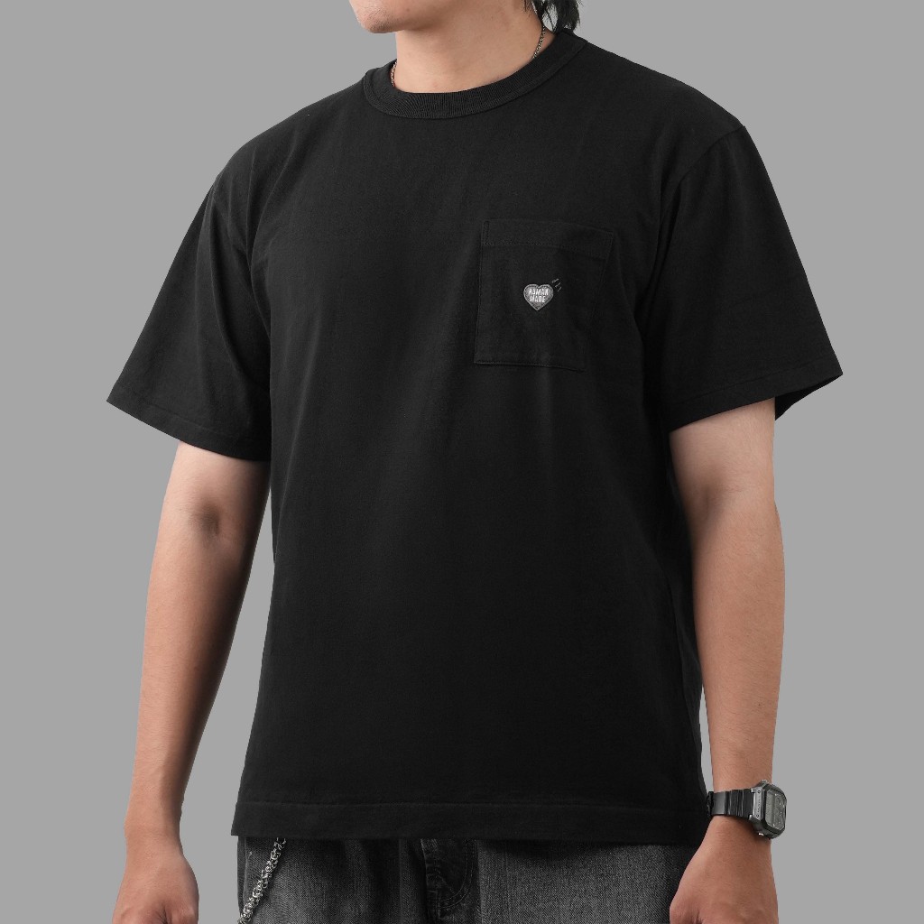 Human Made Grey Heart Pocket T-Shirt Black