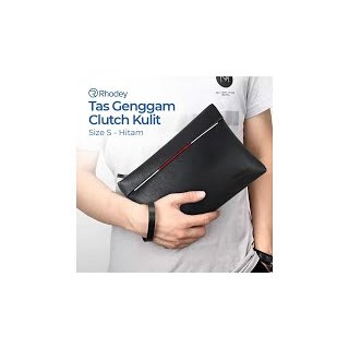Tas Clutch Pria Polos - Kulit PU Hitam, Desain Elegan, Jahitan Rapi