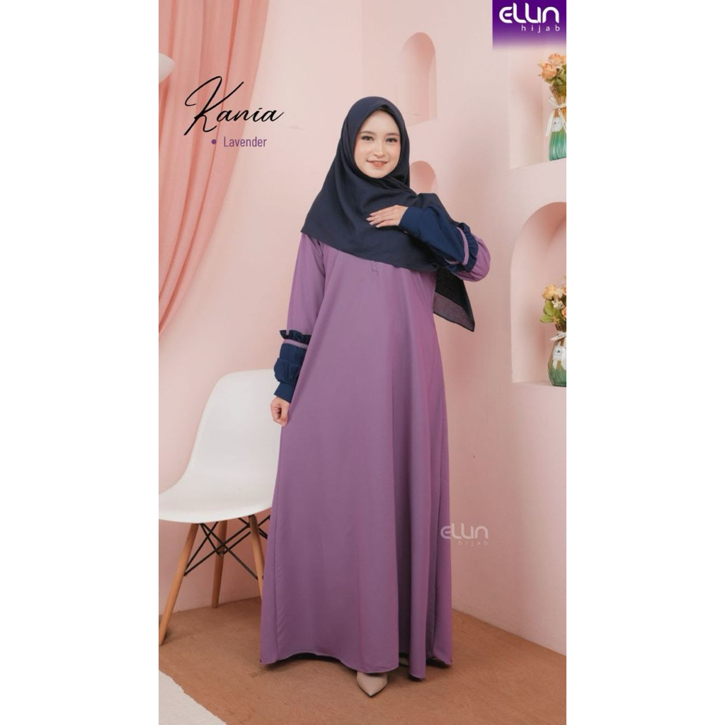 Ellin Hijab Kania Gamis Wanita Variasi Tangan Kombi