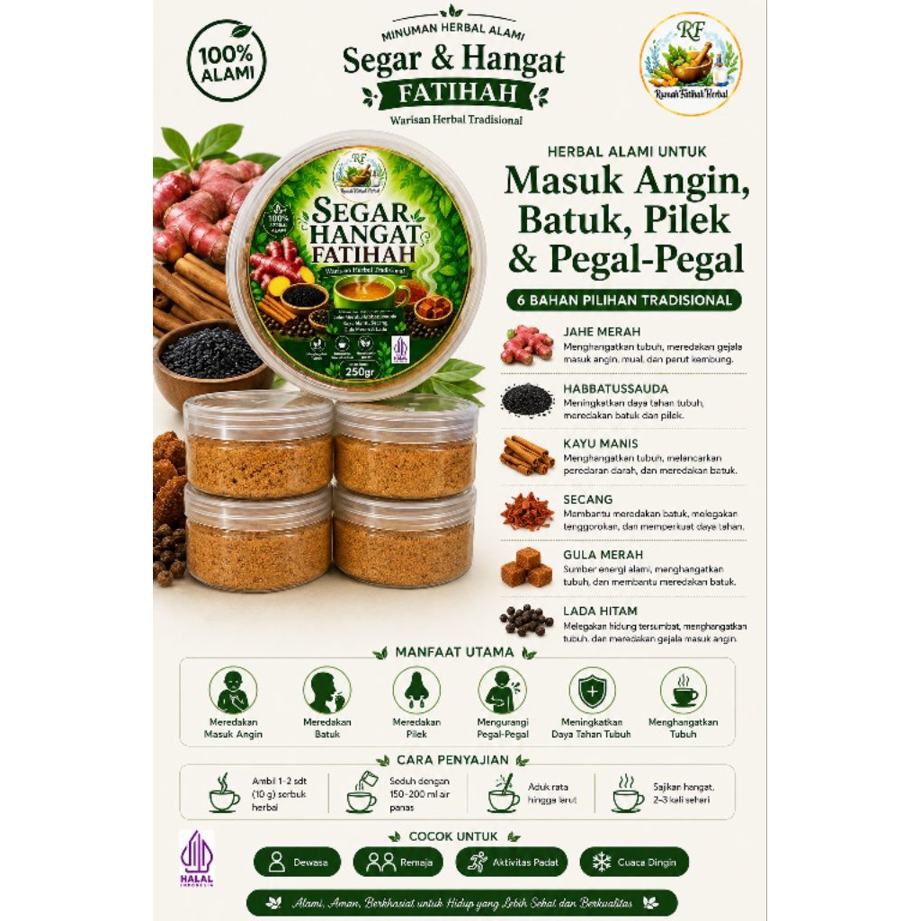 serbuk minuman jahe merah/ serbuk minuman jahe jahe hangat segar Fatihah/ serbuk minuman jahe merah 