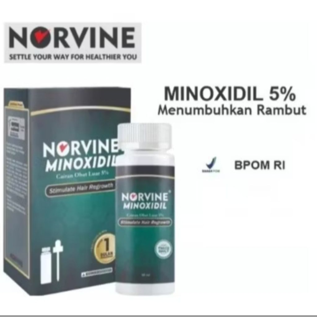 Norvine Minoxidil 5% 60ml - Menumbuhkan Rambut, Brewok, dan Alis dengan Konsistensi