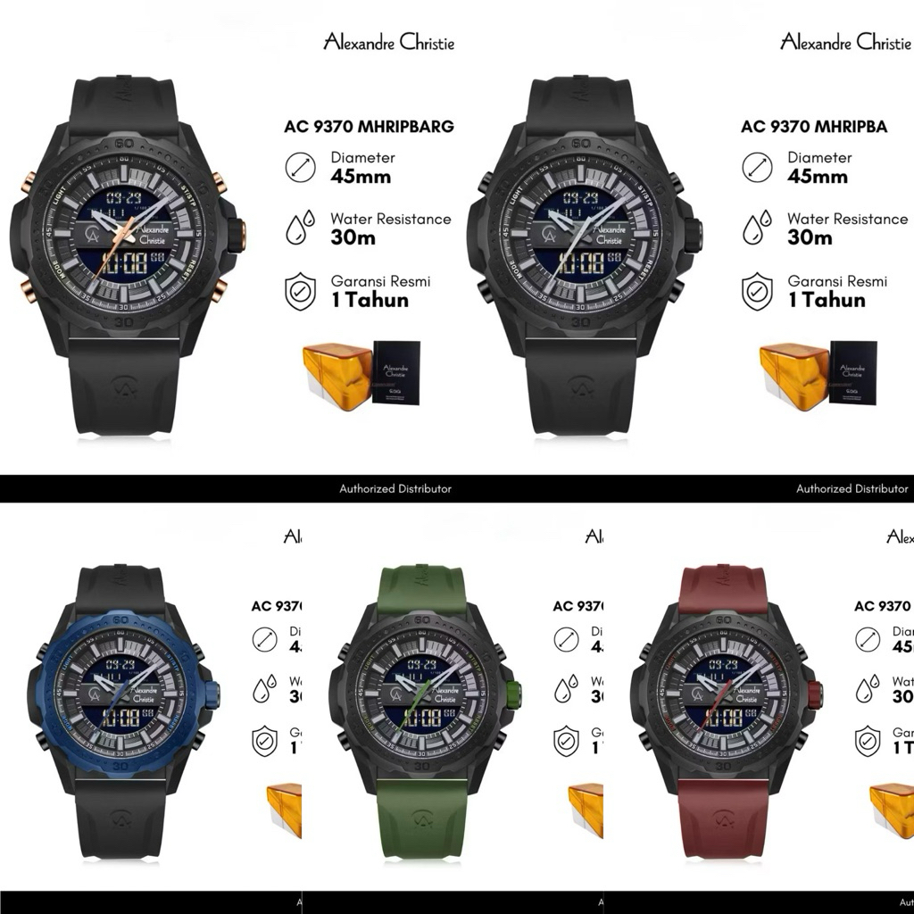 BEST SELLER | Jam Tangan Pria Alexandre Christie Dual Time 9370 AC9370 / 9374 AC9374 (ORIGINAL)