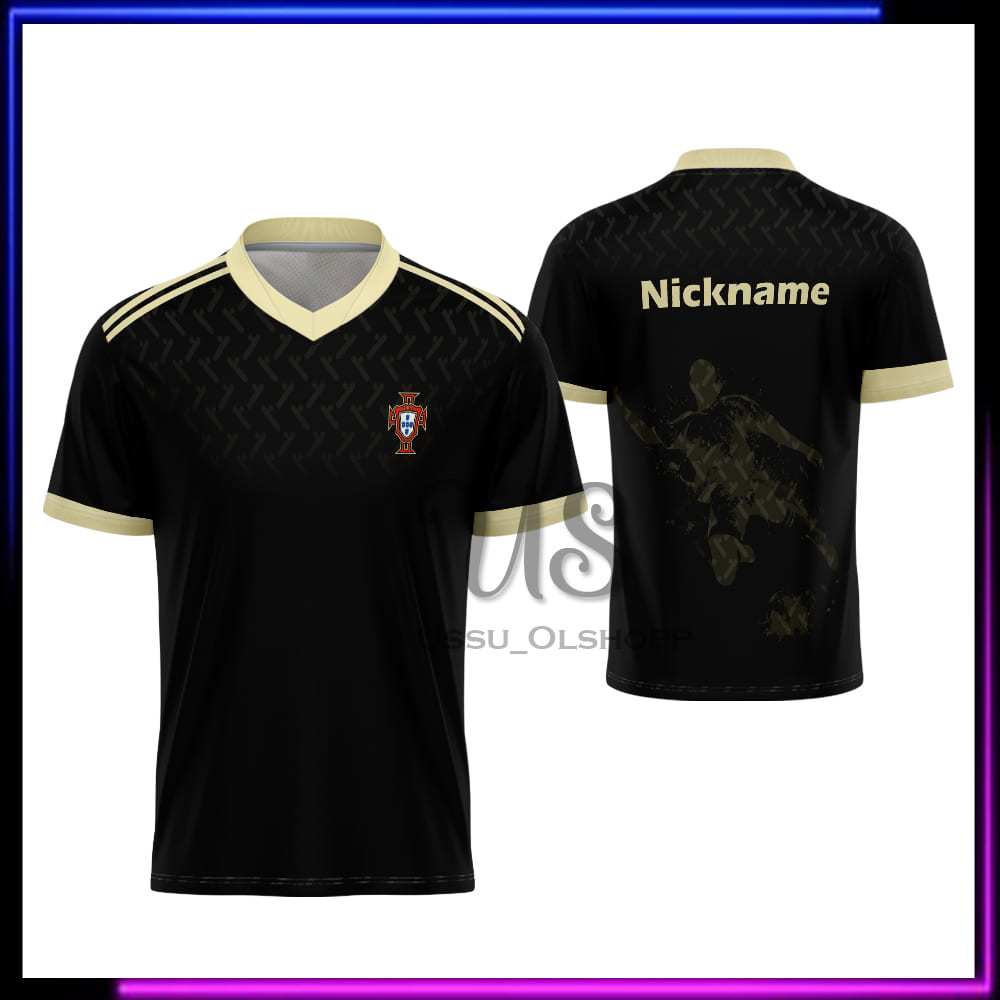 Kaos Jersey Suporter Portugal - Jersey Bola Portugal Pendek - Baju Portugal Anak Dewasa Custom Nama