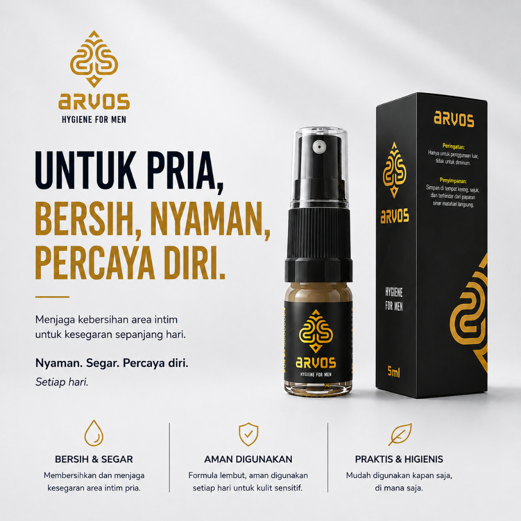 Arvos Spray Pria (BPOM) - Tahan Lama Tanpa Efek Kebas