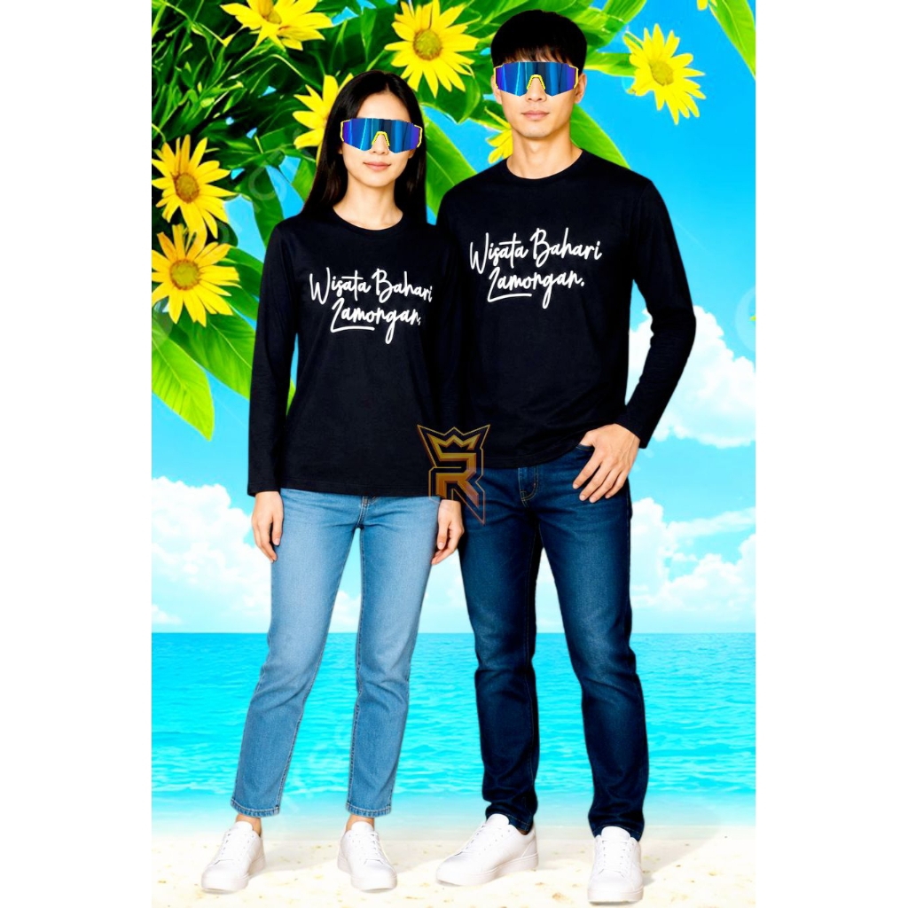 Kaos Wisata WBL Lamongan Latin Hitam Panjang– T-Shirt Wisata Bahari Cotton / Combed 30s Oversize / R