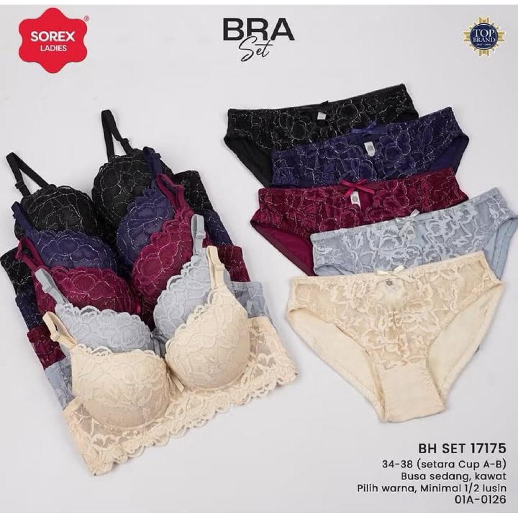 ( New model ) Bra Setelan | BH + CD SOREX 17175 pakai kawat dan busa sedang