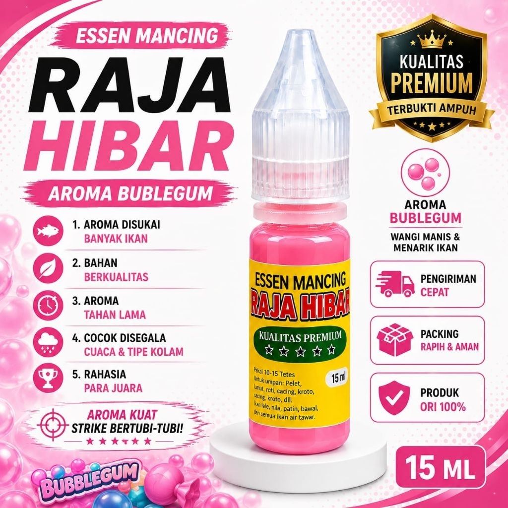 Essen Mancing Raja Hibar Aroma Bublegum 15ml – Essen Juara Harian & Lomba