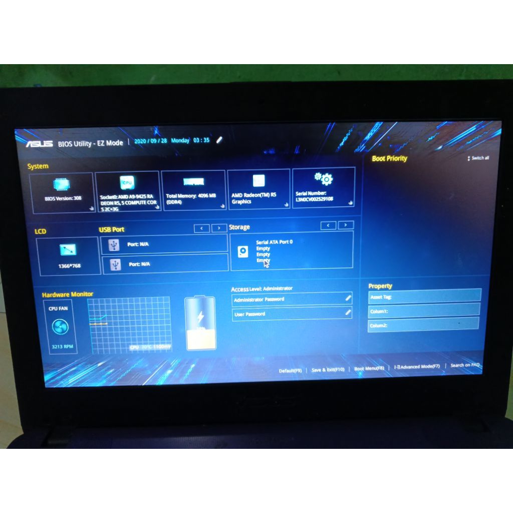 laptop Asus x441b mesin normal minusan