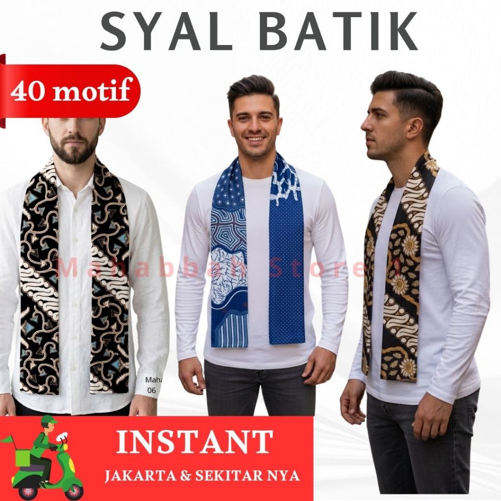 Syal Batik Khas Indonesia 40 Motif Syal Leher Syal Scraf Batik Nusantara