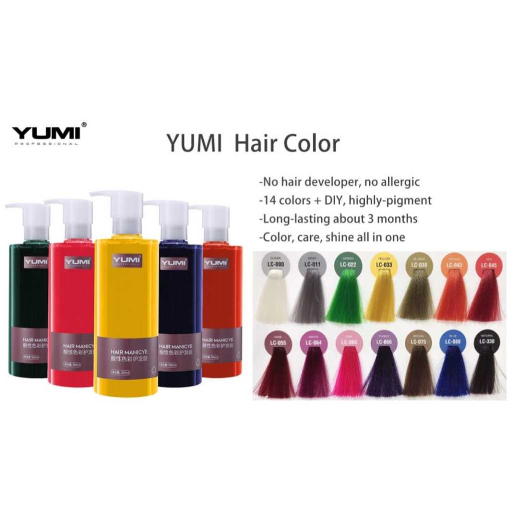 YUMI HAIR COLOR PEWARNA RAMBUT MANICURE YUMI TANPA CAMPURAN YUMI HAIR COLOR CAT RAMBUT 500 ML