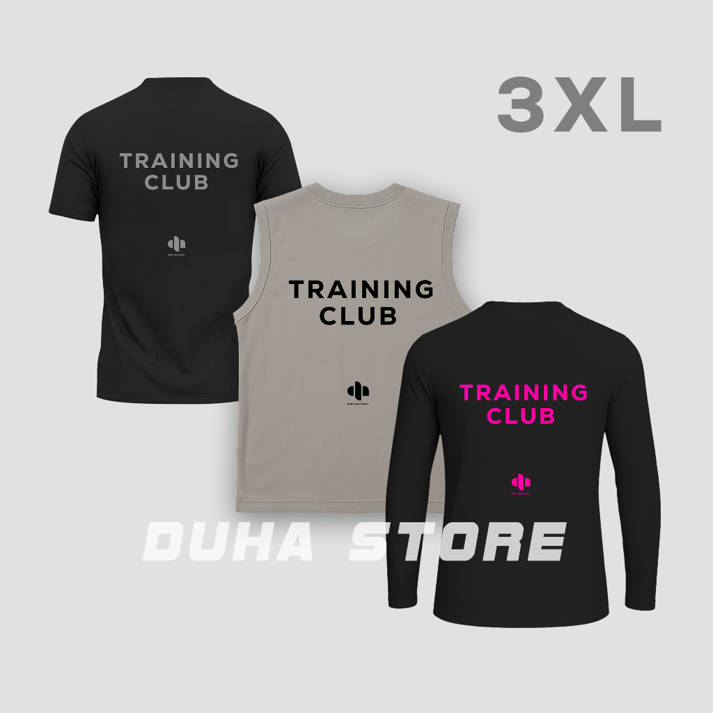 3XL Jersey Training Club Duha Sportwear Sport Olahraga Lari Pria Wanita
