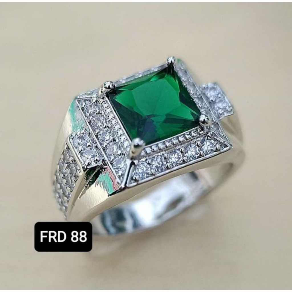 Cincin Titanium Pria Model Batu Permata Terlaris