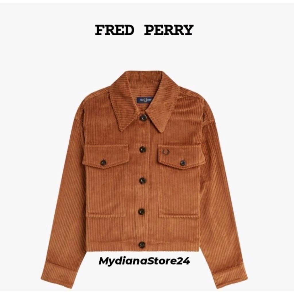 FRED PERRY WOMENS - FRED PERRY CORD OVERSHIRT - MARMALADE