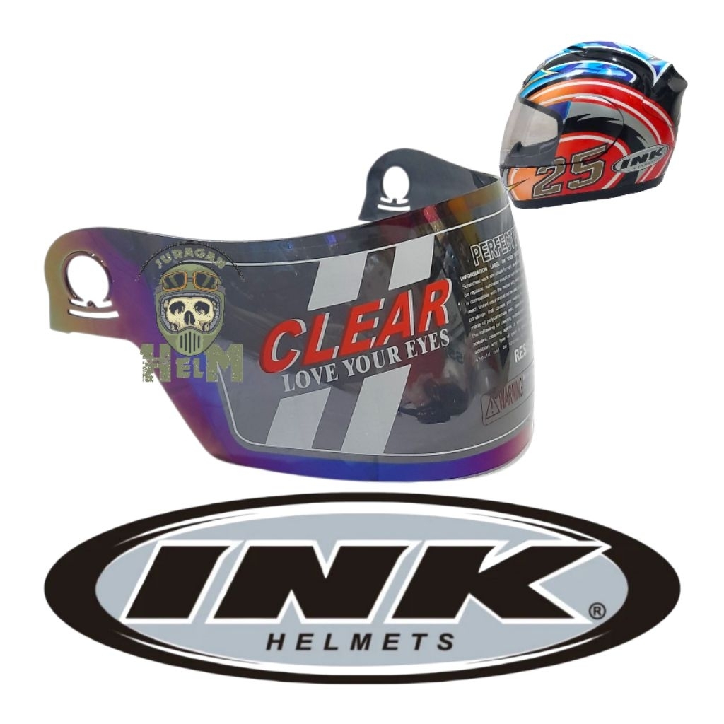 Kaca Helm INK CL 25 Clear pelangi rainbow Visor Helm FullFace