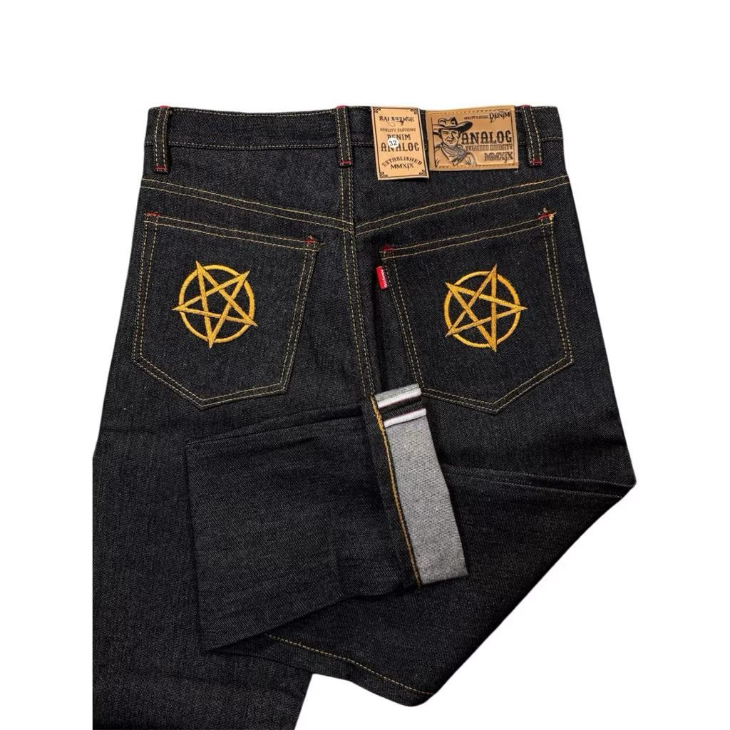 DENIM SELVEDGE ANALOG BORDIR BINTANG /SELVEDGE DENIM ACCENT 15 OZ/ DENIM SELVEDGE/DENIM/CELANA DENIM