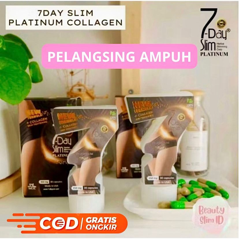 7 DAY SLIM PLATINUM 100% ORIGINAL, PELANGSING AMPUH, 7 DAY SLIM, JAMINAN ASLI ORIGINAL, ISI 30 KAPSU