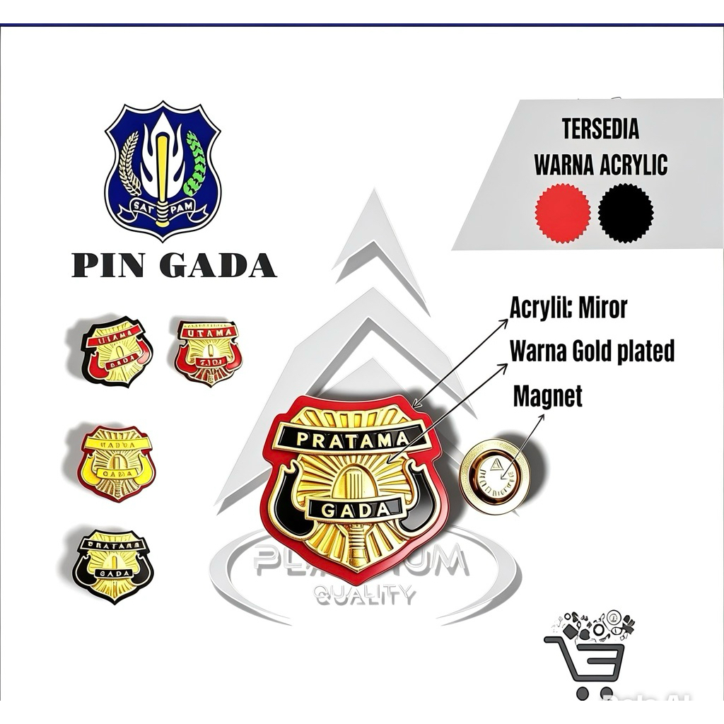 Pin Gada Magnet PLATINUM | Gada Pratama | Gada Madya | Gada Utama | Pin Satpam