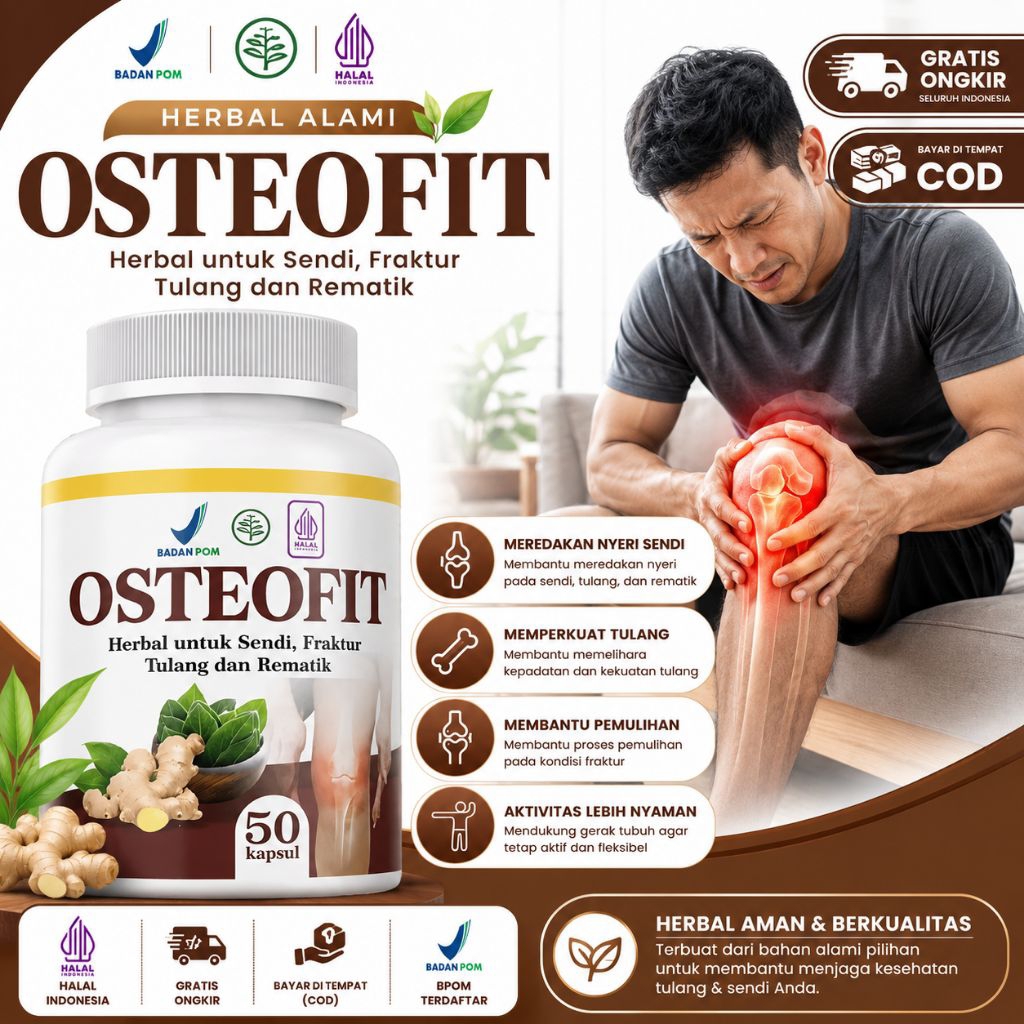 OSTEOFIT Herbal Sendi & Tulang | Obat Nyeri Lutut Rematik Pegal Linu | BPOM Halal COD
