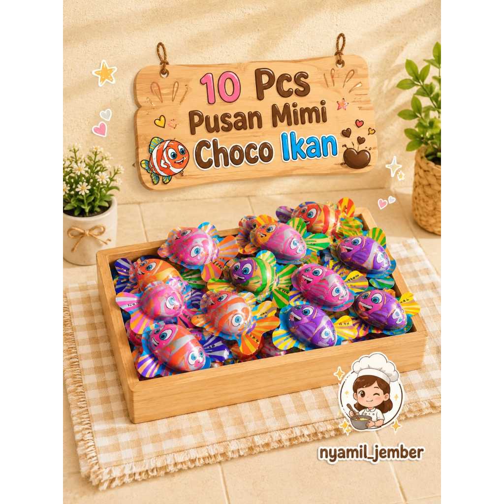 (10 pcs) Pusan Mimi Choco Choated Ikan