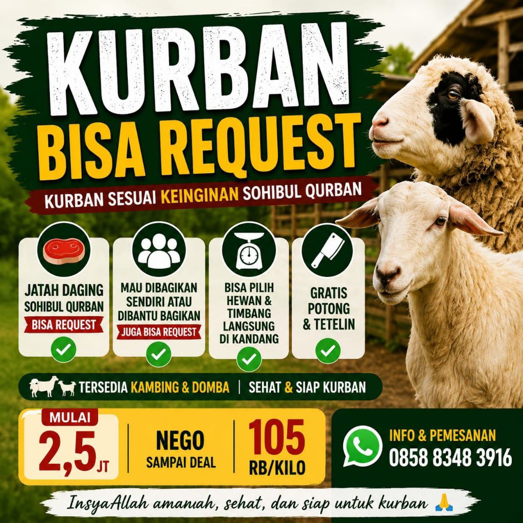 Hewan Kambing Domba Kurban bebas Request