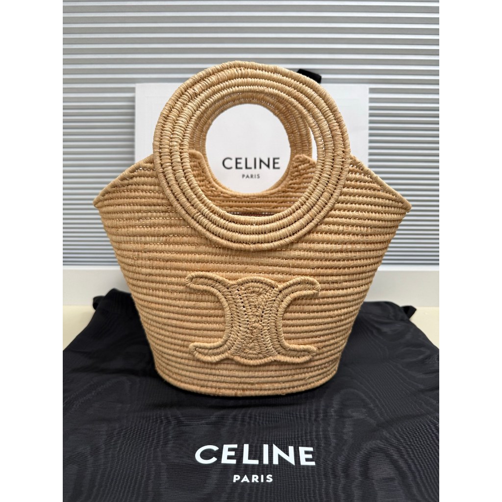 Tas CELYur Braided Raffia Panier Bag