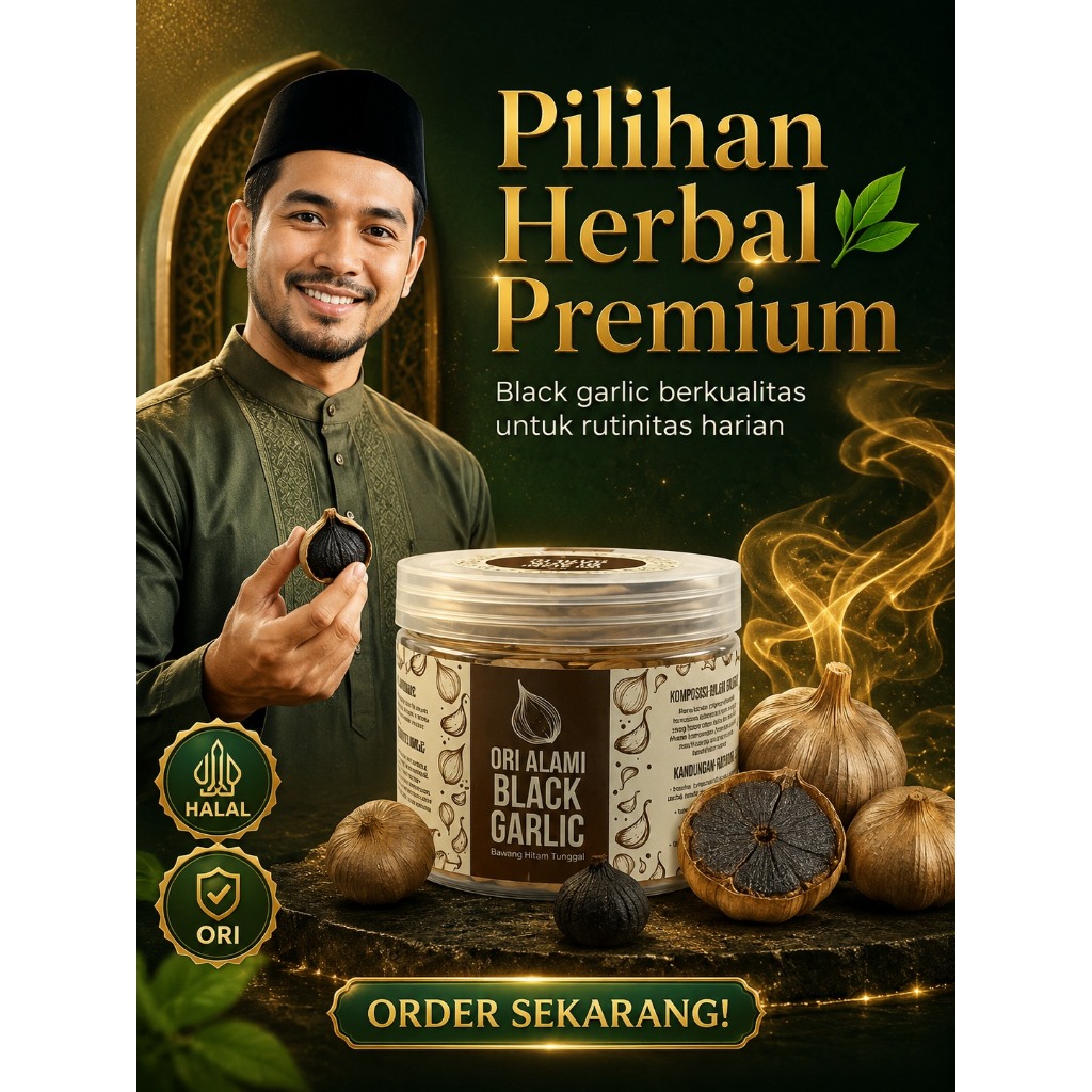 Black Garlic Premium Solo Black Garlic Herbal Alami COD