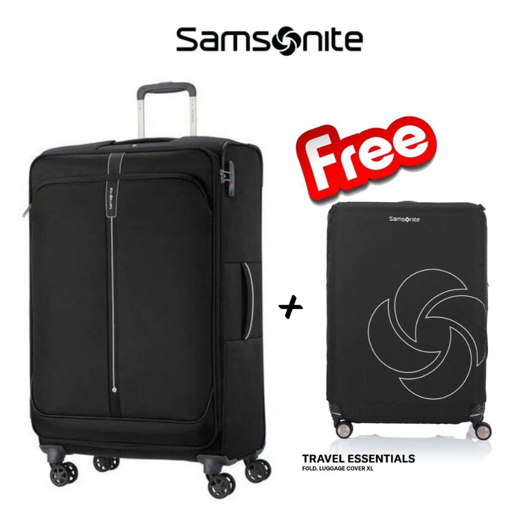 Koper Ultra-ringan Samsonite Popsoda 29 Inch Koper Besar Softcase Ultralight TSA Expandable - Black